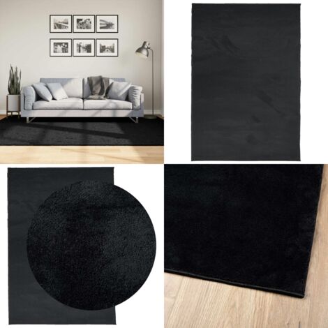 Alfombra de pelo corto OVIEDO negro 160x230 cm - Alfombra de pelo corto - Alfombra de pelo negro