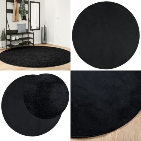 Alfombra de pelo corto OVIEDO negro Ø 200 cm - Alfombra de pelo corto - Alfombra de pelo negro
