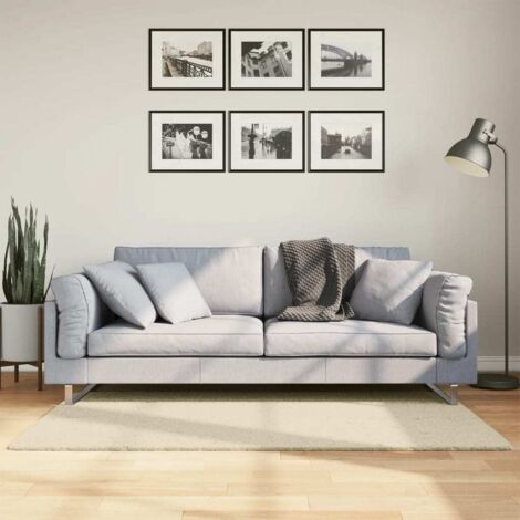 Alfombra de pelo corto suave lavable HUARTE crema 80x150 cm