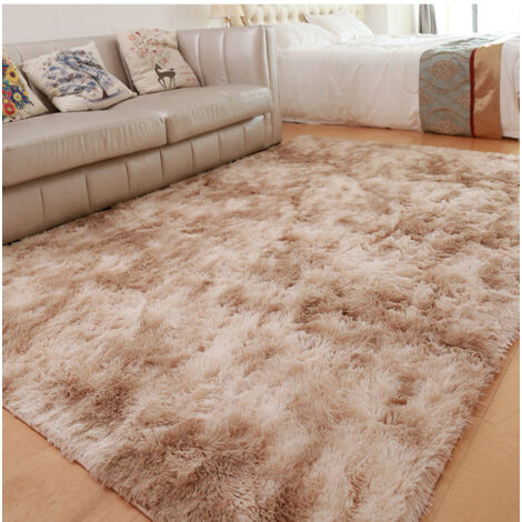 Alfombra de pelo largo burdeos de 120 x 160 cm para salón, dormitorio infantil, hipoalergénica, lavable a máquina, decoración moderna.
