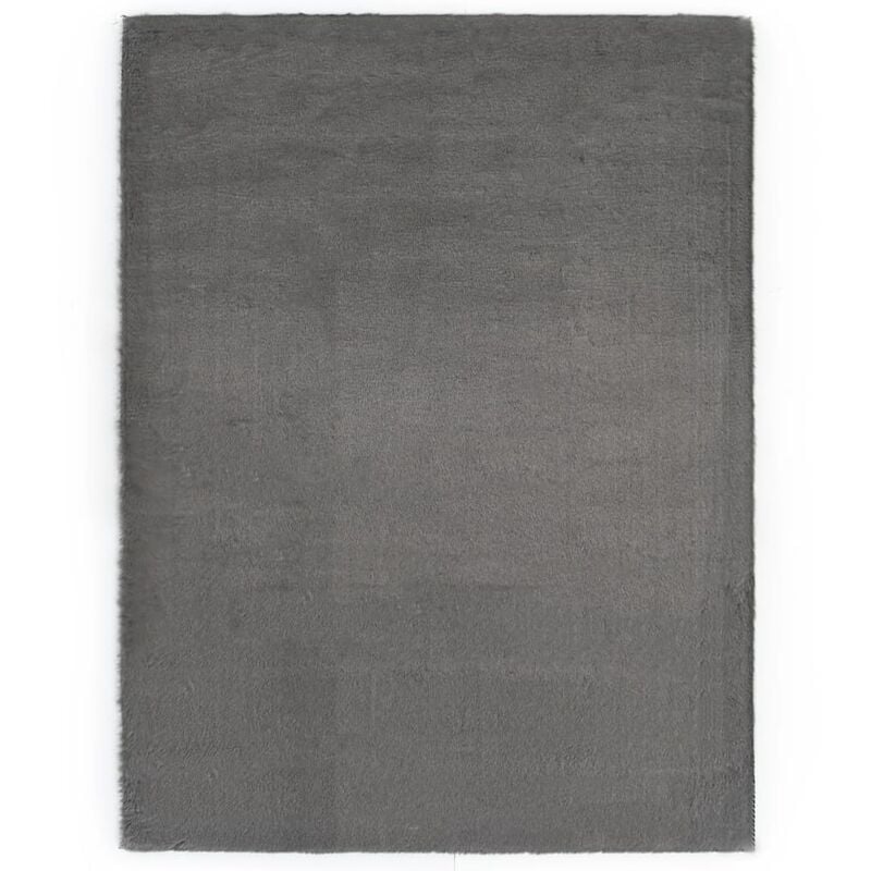 

vidaXL Alfombra de pelo sintético de conejo gris oscuro 160x230 cm - Gris