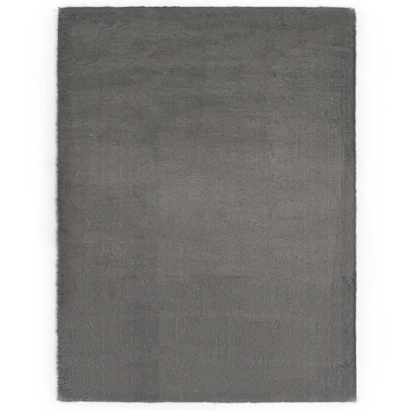 

vidaXL Alfombra de pelo sintético de conejo gris oscuro 80x150 cm - Gris