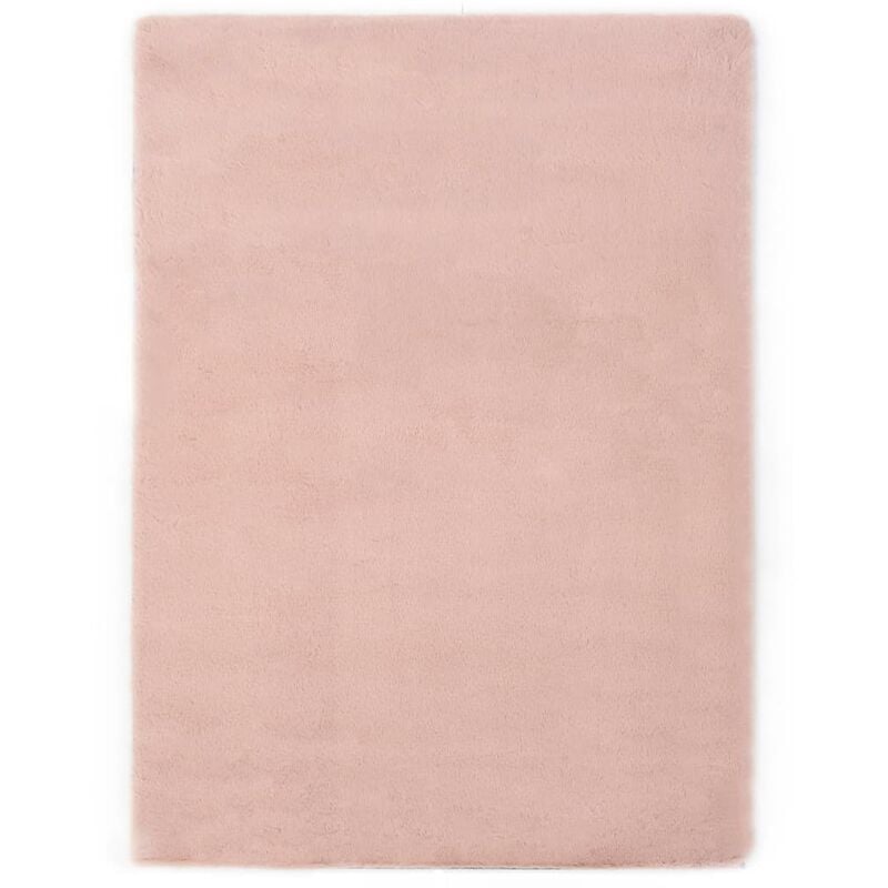 

Alfombra de pelo sintético de conejo rosa envejecido 120x160 cm