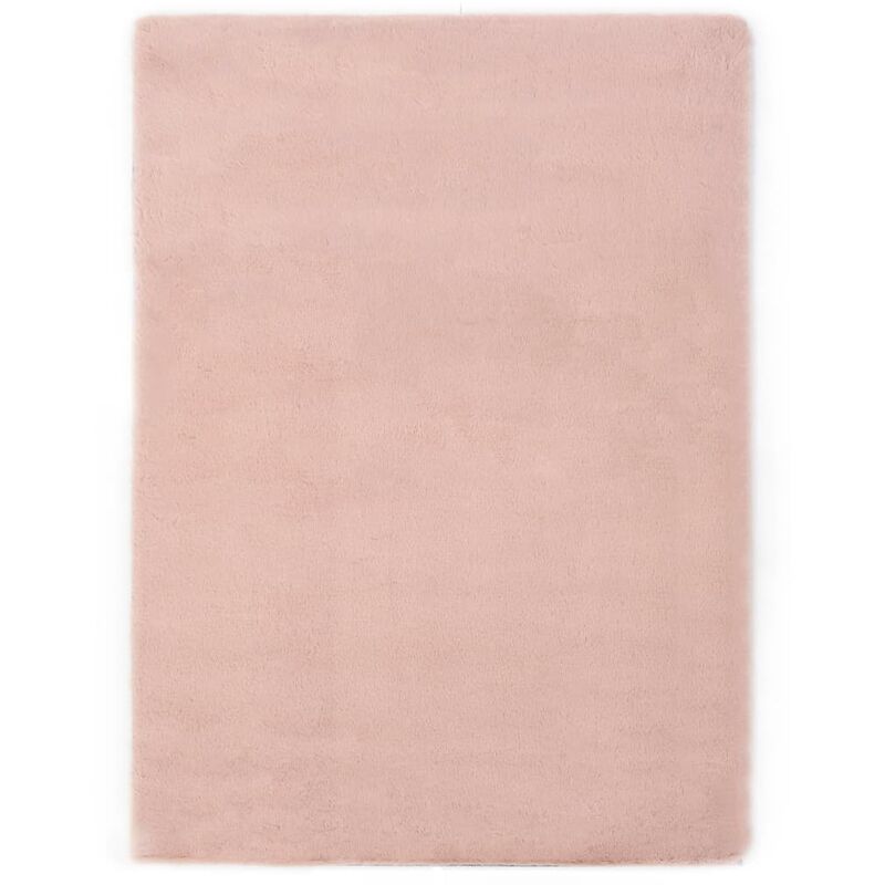 

Alfombra de pelo sintético de conejo rosa envejecido 140x200 cm