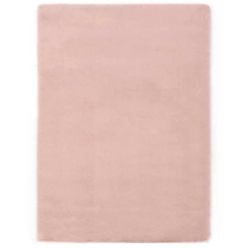 

Alfombra de pelo sintetico de conejo rosa envejecido 160x230 cm