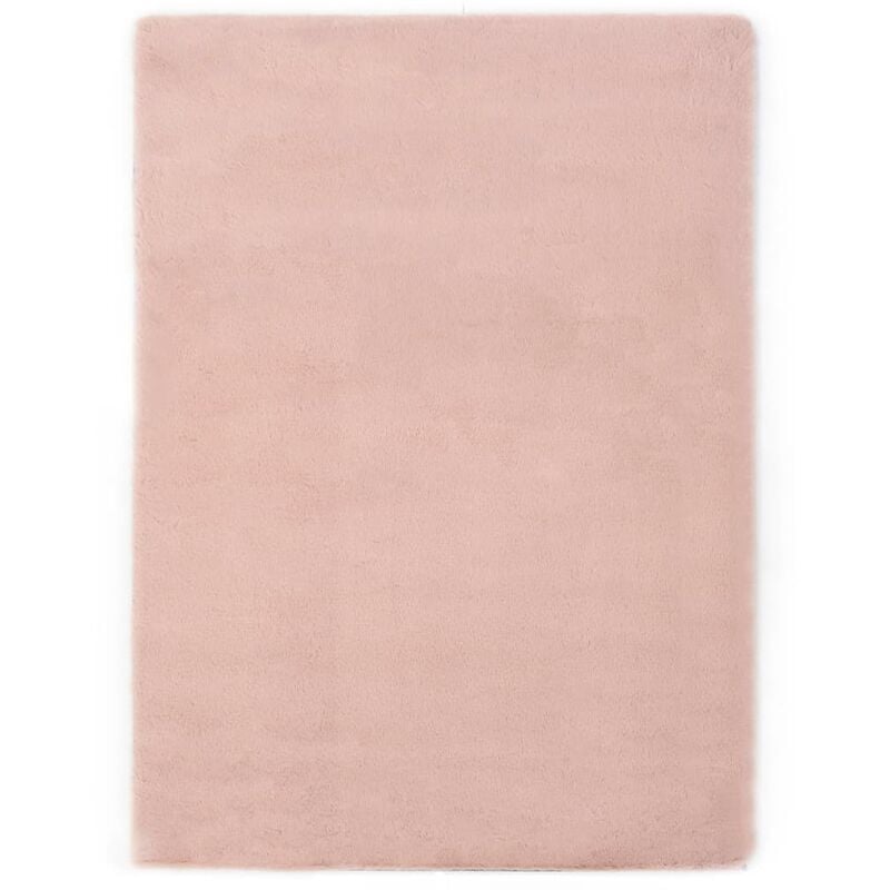 

Alfombra de pelo sintético de conejo rosa envejecido 80x150 cm