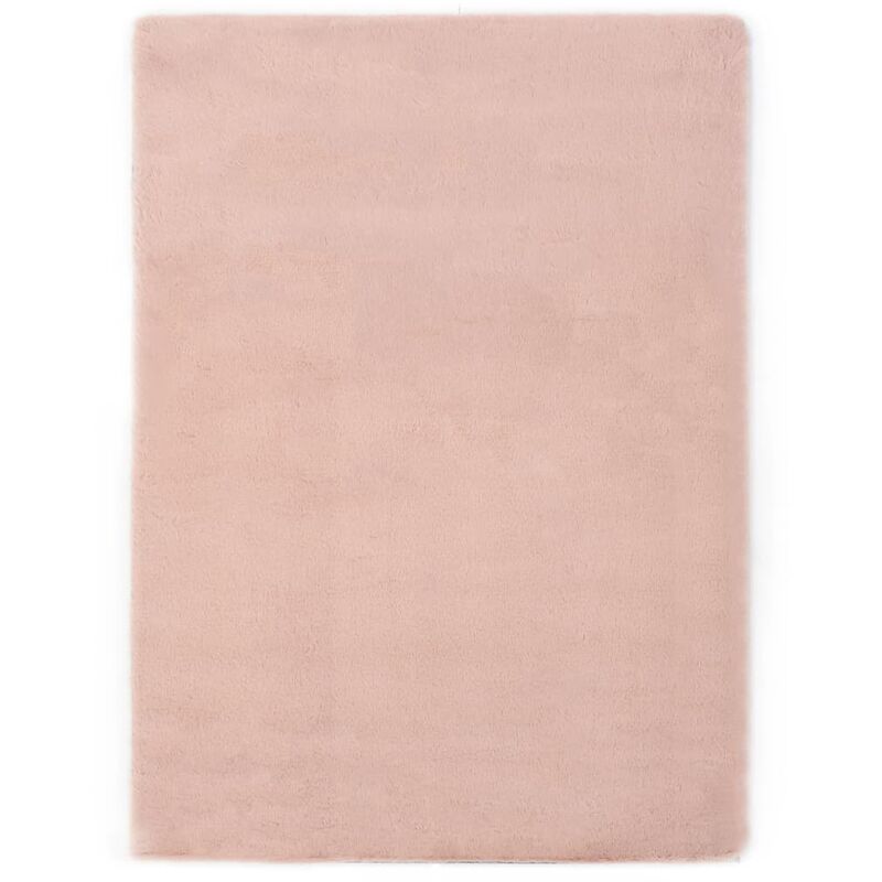 

Alfombra de pelo sintético de conejo rosa envejecido 140x200 cm - Rosa