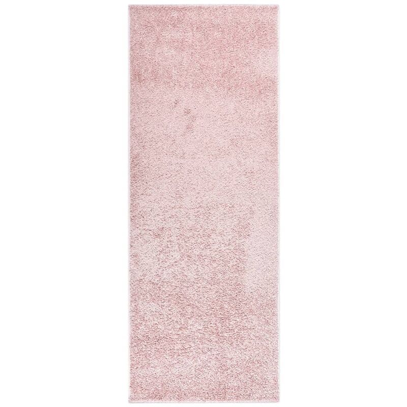 

Alfombra de pelo suave antideslizante rosa 67x180 cm