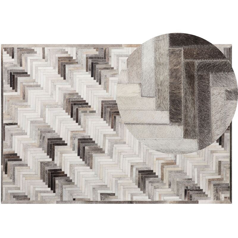 

Alfombra de piel 140x200 cm gris/beige ARSUZ