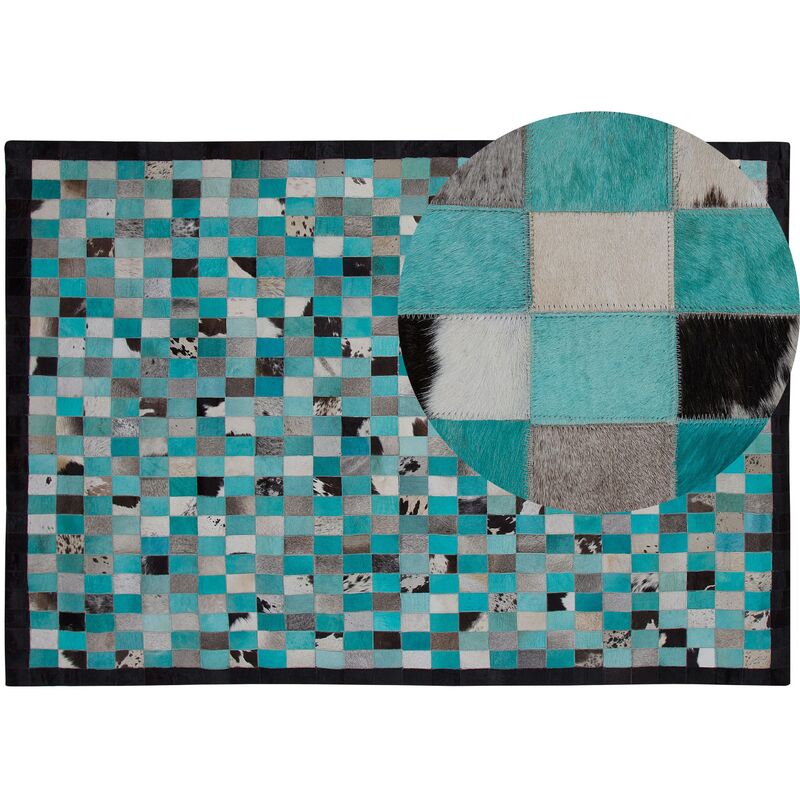 

Alfombra de piel turquesa/gris 160x230 cm NIKFER