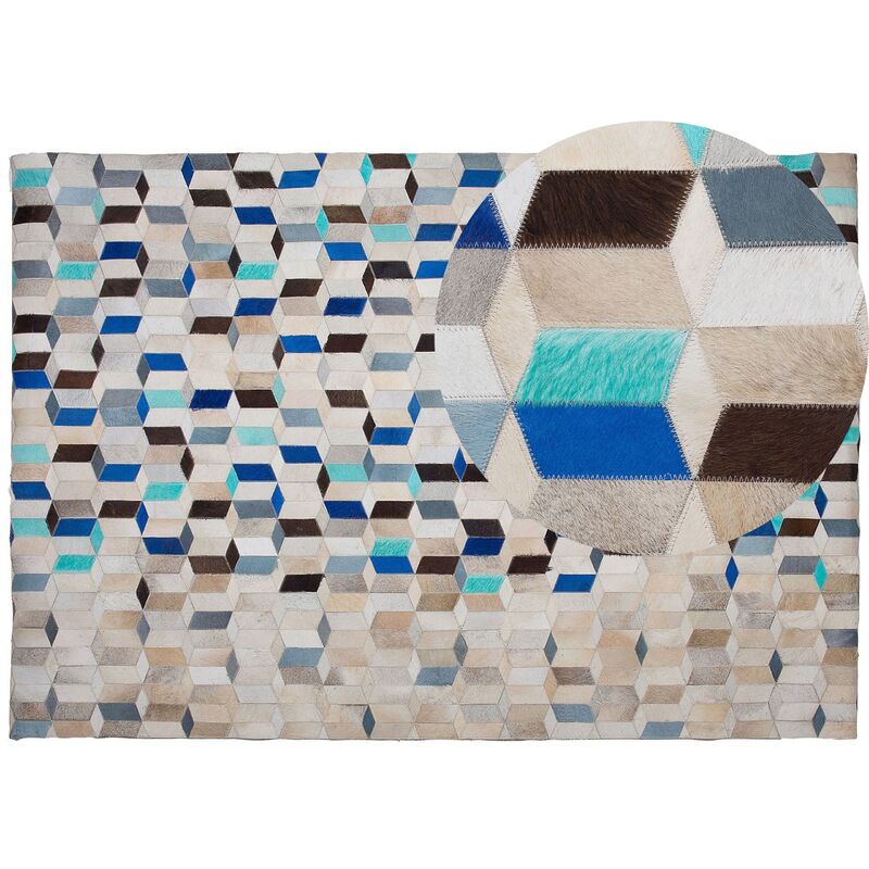 

Alfombra de piel beige-azul 160x230 cm GIDIRLI