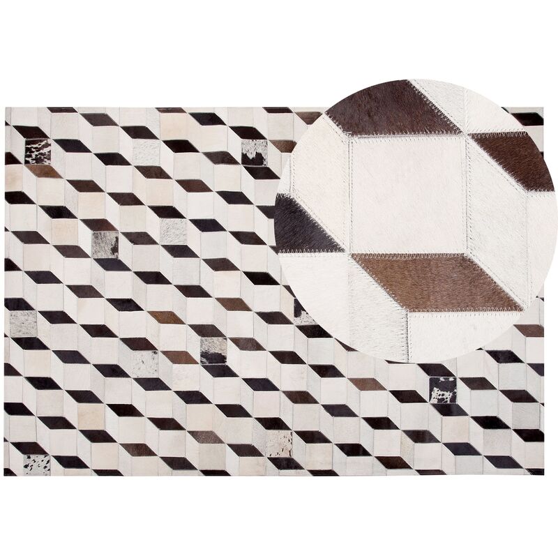 

Alfombra de piel blanco/beige 140 x 200 cm ALPKOY