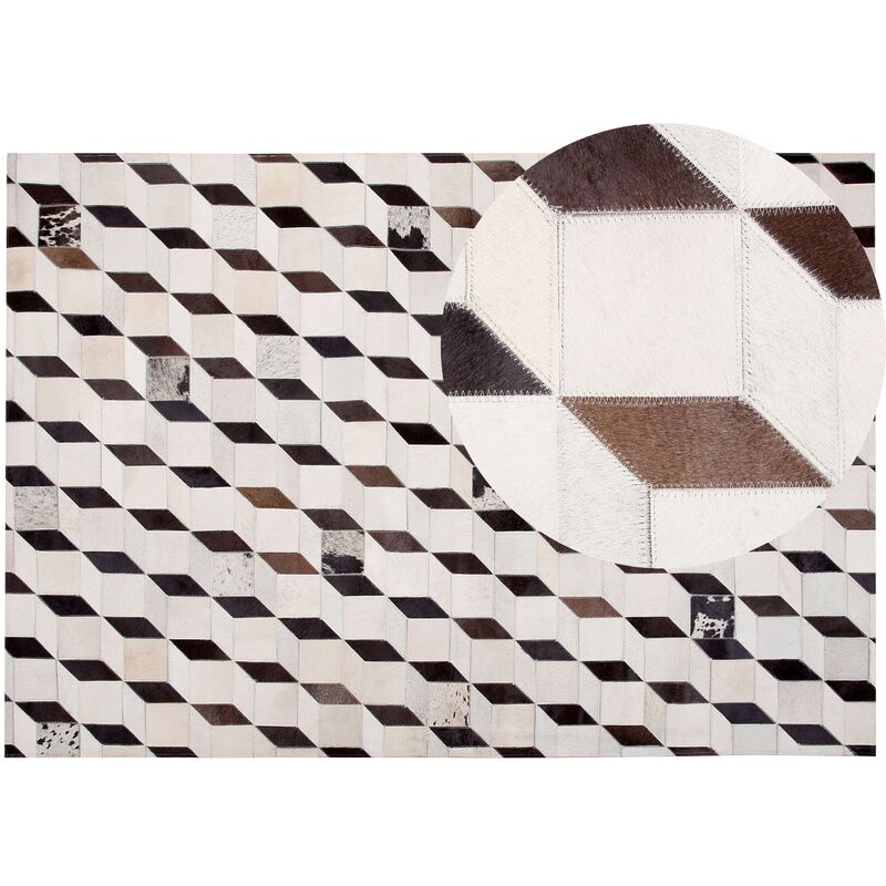 

Alfombra de piel blanco/beige 160 x 230 cm ALPKOY