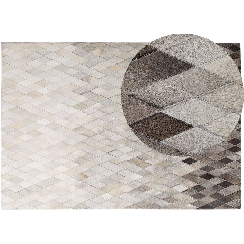

Alfombra de piel blanca/gris 160x230 cm MALDAN