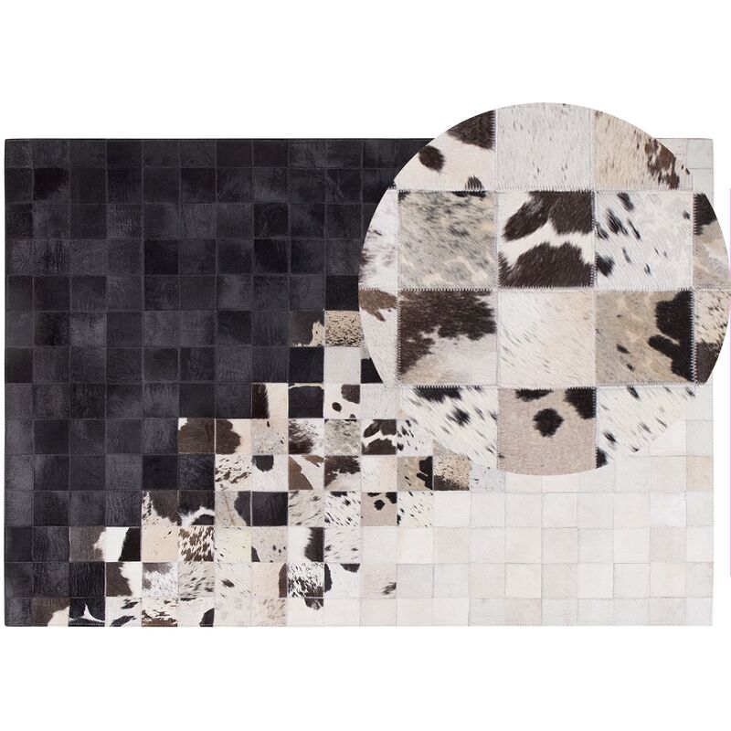 

Alfombra de piel blanca/negra 140x200 cm KEMAH