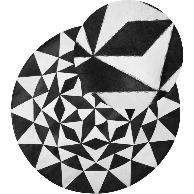 

Alfombra de piel en negro/blanco ⌀ 140 cm TURGUTLU