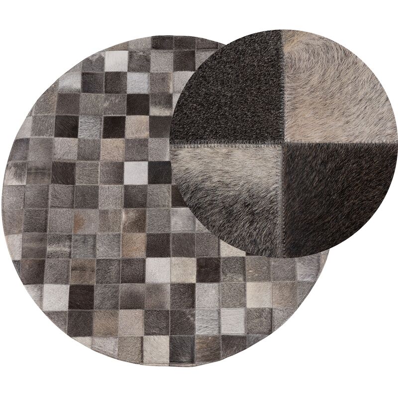 

Alfombra de piel gris ⌀140 cm BERGAMA