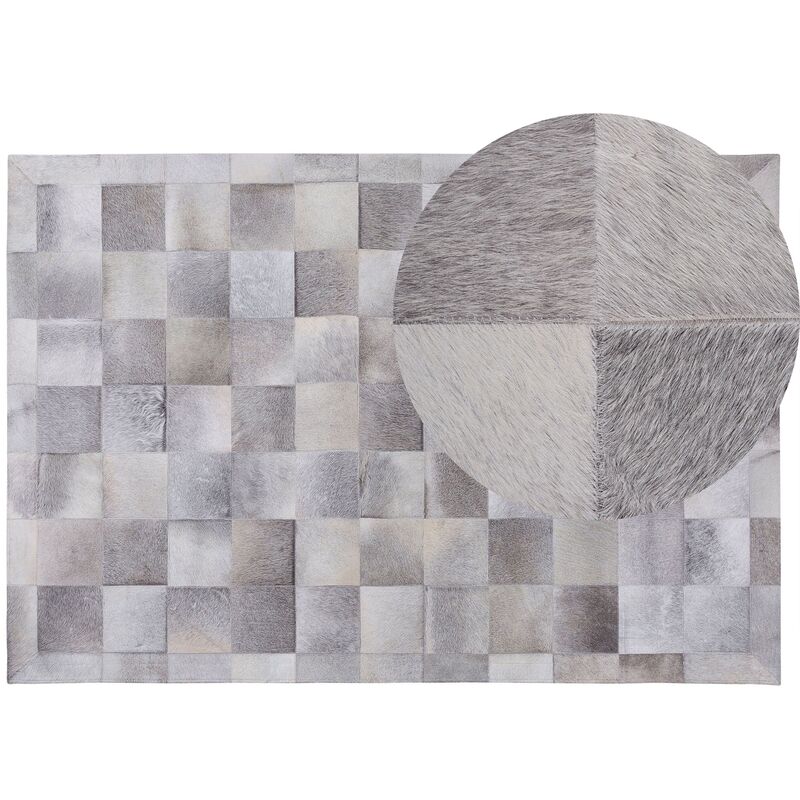 

Beliani - Alfombra de piel gris 140 x 200 cm ALACAM