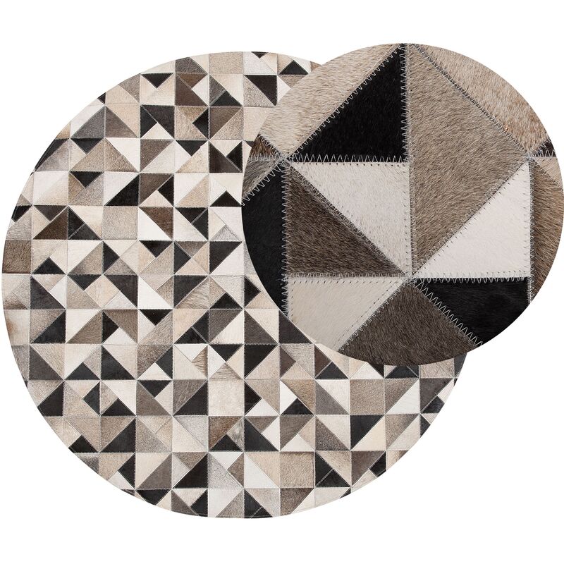 

Alfombra de piel gris/beige ⌀ 140 cm KIRKLAR