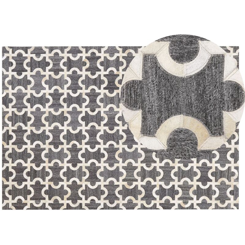 

Alfombra de piel gris oscuro/beige 140 x 200 cm YEDISU
