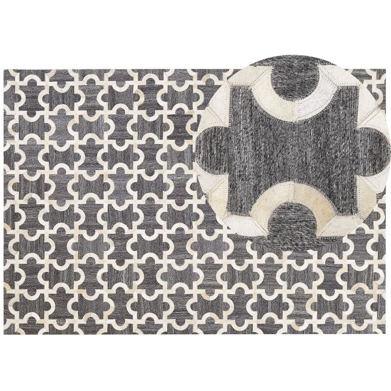 

Alfombra de piel gris oscuro/beige 160 x 230 cm YEDISU