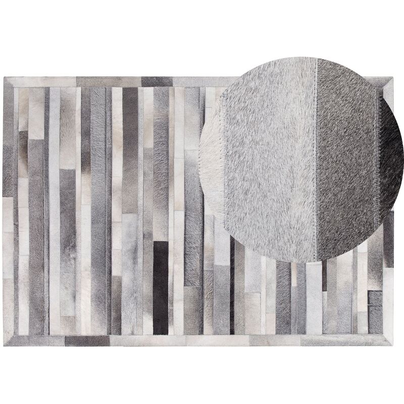 

Alfombra de piel gris claro 140x200 cm AZAY