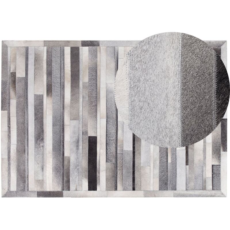 

Beliani - Alfombra de piel gris claro 160x230 cm AZAY