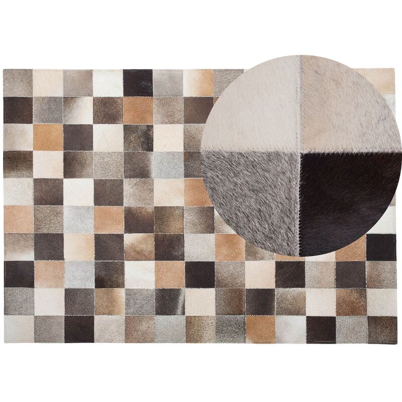 

Alfombra de piel marrón/beige 160x230 SOKE