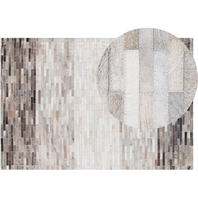 

Alfombra de piel marrón/gris 140x200 cm SINNELI