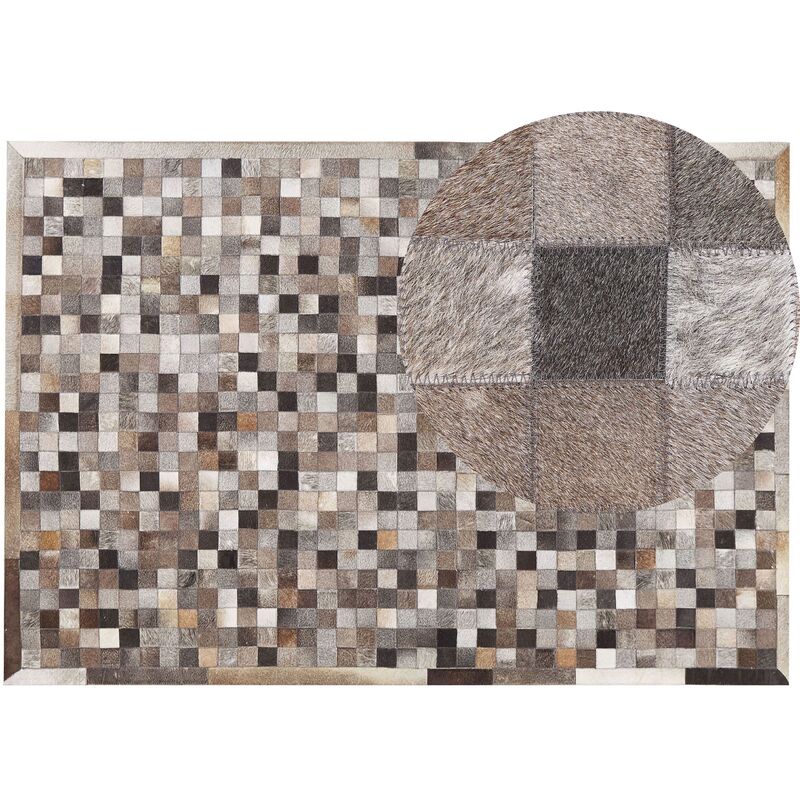 

Beliani - Alfombra de piel multicolor patchwork 160x230 cm ARMUTLU