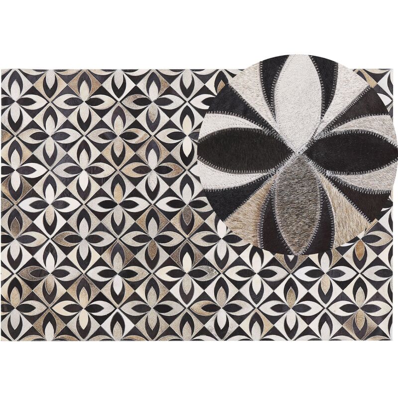

Alfombra de piel multicolor patchwork 160x230 cm ISHAN