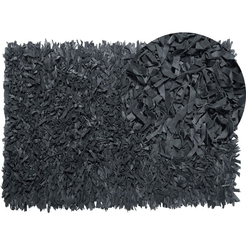 

Alfombra de piel negra 140x200 cm MUT