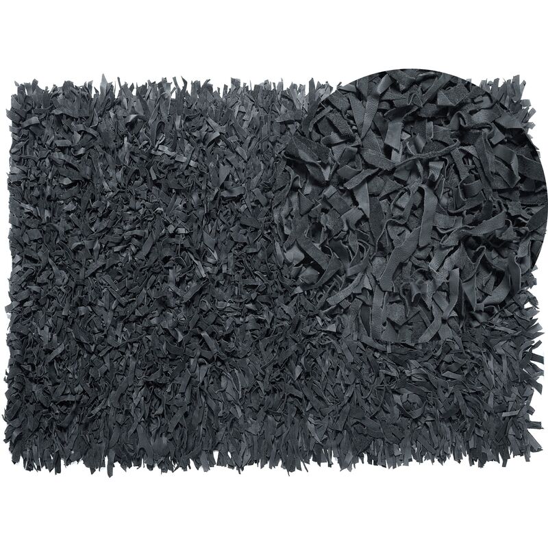 

Alfombra de piel negra 160x230 cm MUT