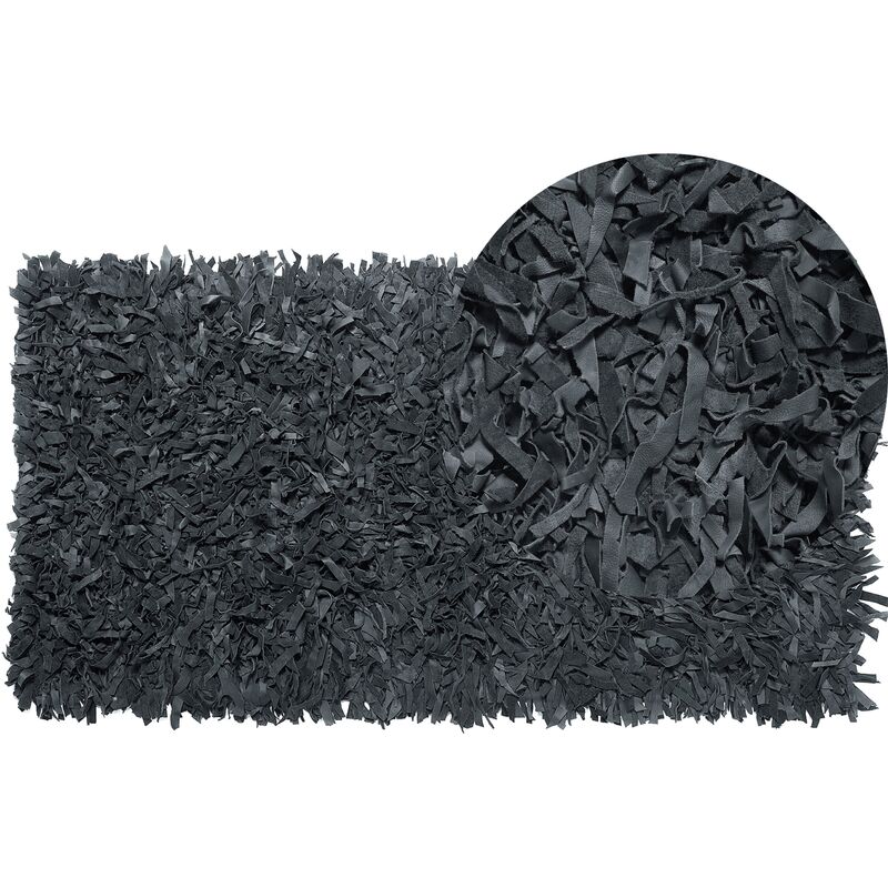 

Alfombra de piel negra 80x150 cm MUT