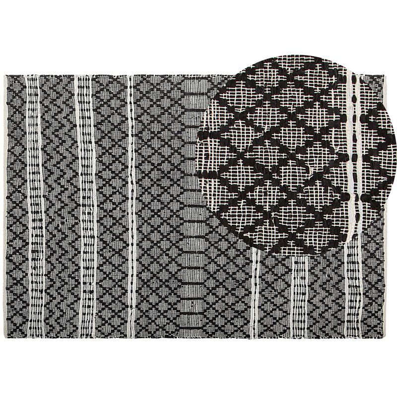 

Alfombra de piel negra/beige 140x200 cm FEHIMLI