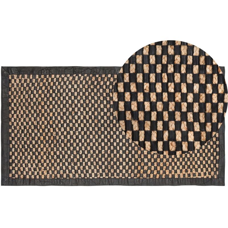 

Alfombra de piel negra/beige 80x150 cm GERCE