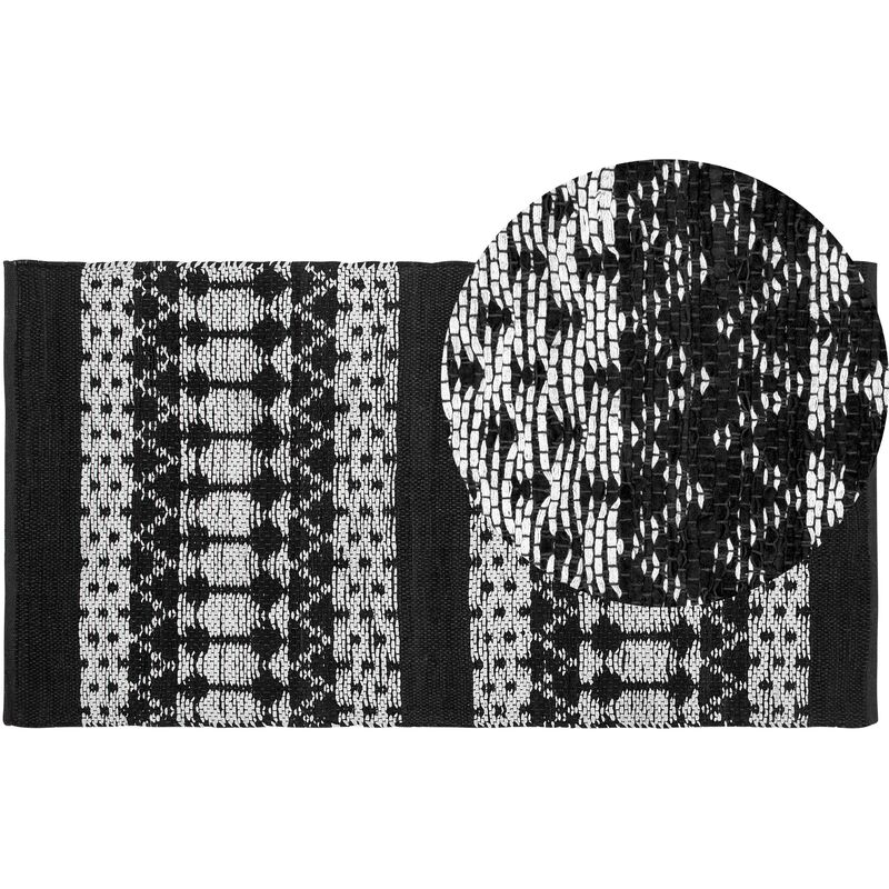 

Alfombra de piel negra/beige 80x150 cm SOKUN