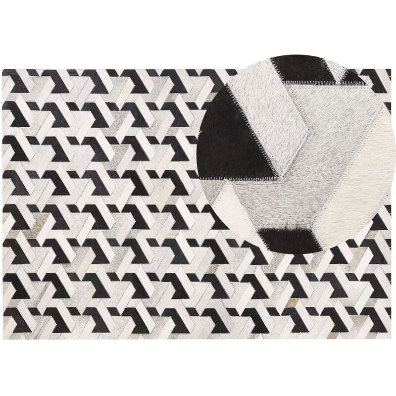 

Alfombra de piel negra/gris patchwork 160x230 cm NARMAN