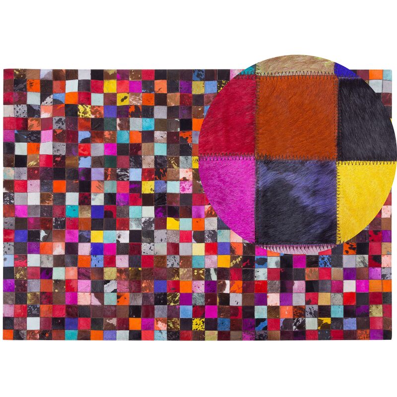 

Alfombra de piel patchwork multicolor 160x230 cm ENNE