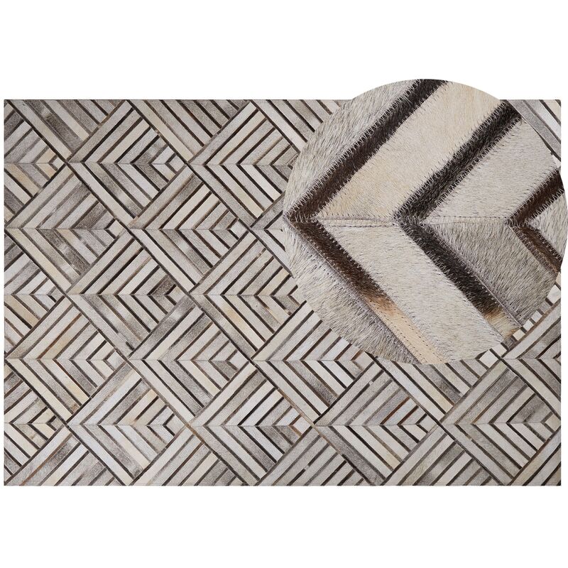 

Alfombra de piel patchwork beige 160x230 cm TEKIR