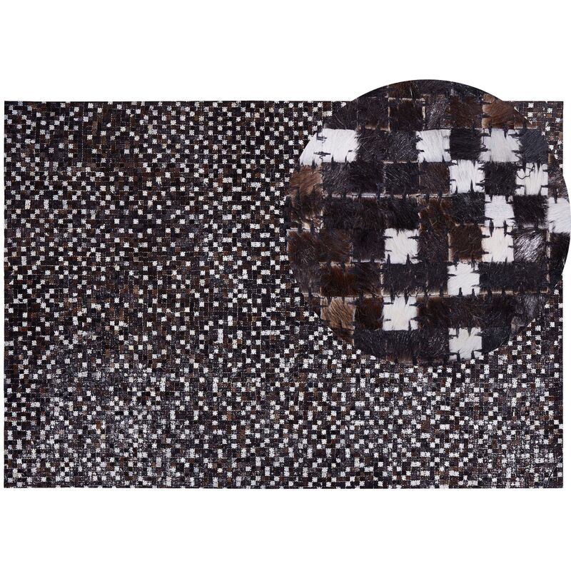 

Alfombra de piel patchwork marrón 160x230 cm AKKESE