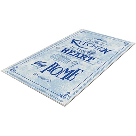 Alfombra de poliester estampada 100 x 150cm modelo HeartOfTheHome azul
