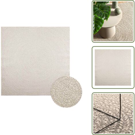 Alfombra de polipropileno - vidaXL Alfombra ZIZUR apariencia yute interior exterior crema - Alfombra crema