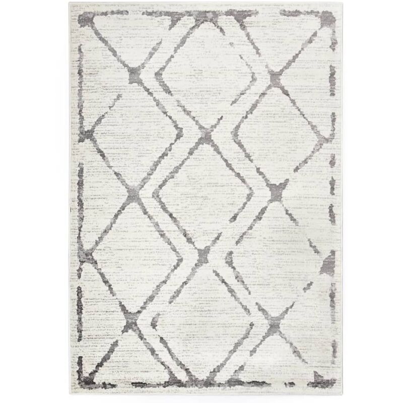 

Alfombra de PP color crema y gris 80x150 cm