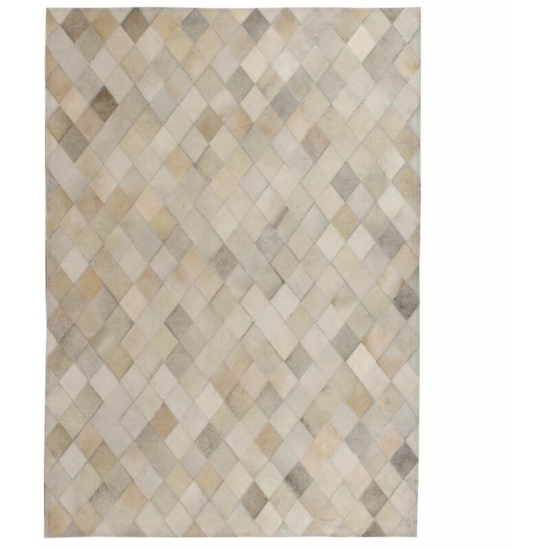 

Alfombra de retazos de cuero 80x150 cm rombos gris
