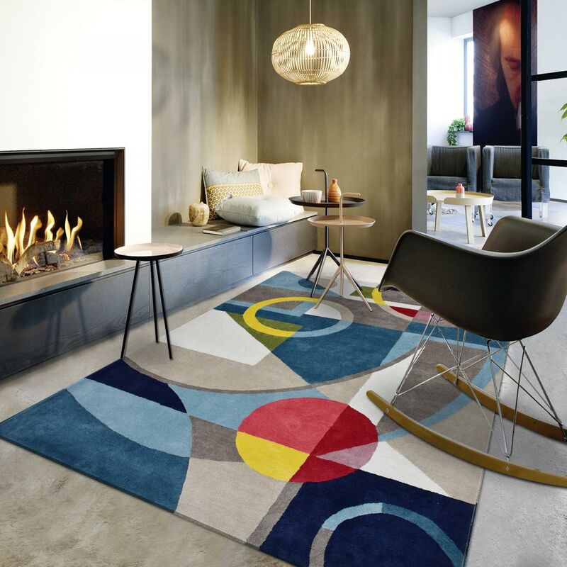 

Alfombra de diseño contemporáneo 100% bio algodón multicolor - Multicolore