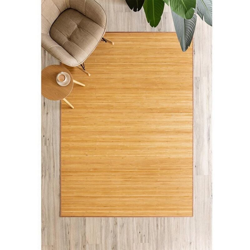 

Alfombra de salón de bambú marrón de 200x140 cm