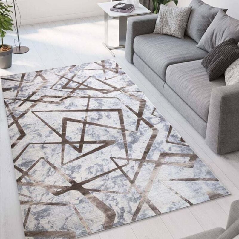 

Alfombra de diseño geométrico moderno de pelo Double MAR001 | 133 x 190