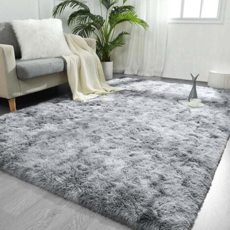 ZVD Alfombra de salón lavable y peluda, 200 x 300 cm, moderna, antideslizante, para interiores, larga y esponjosa, grande, para salón, dormitorio y pasillo (gris, 200 x 300 cm).