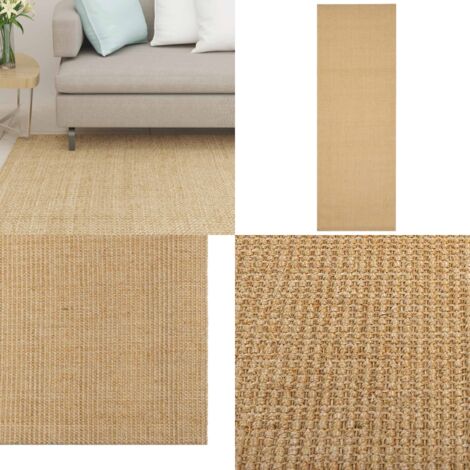 Alfombra de sisal natural 100x300 cm - Sisal natural - Alfombra interior
